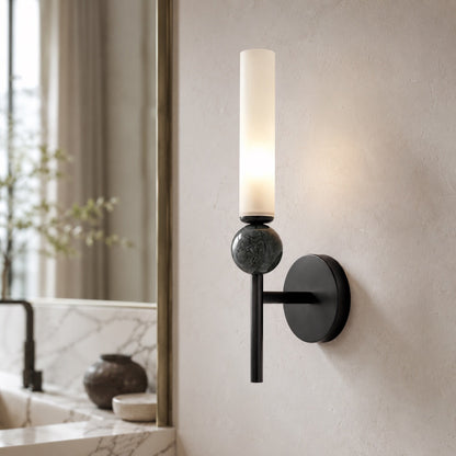 Marble Sphere Brass LED Wall Lamp