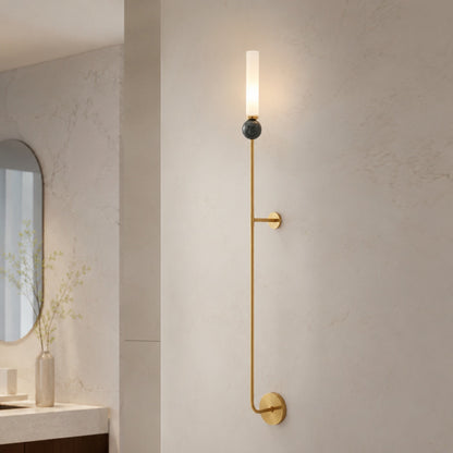 Marble Sphere Brass LED Wall Lamp