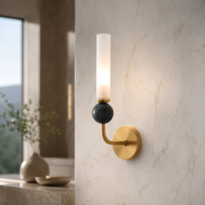 Marble Sphere Brass LED Wall Lamp