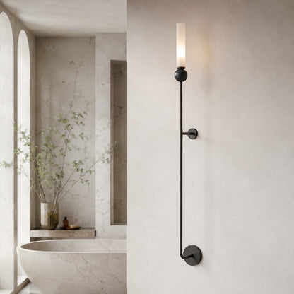 Marble Sphere Brass LED Wall Lamp