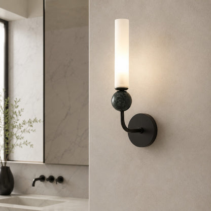 Marble Sphere Brass LED Wall Lamp