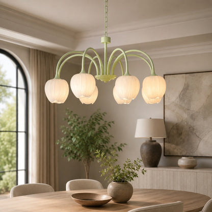 Glass Chandelier Adjustable Hanging LED Light Fixture