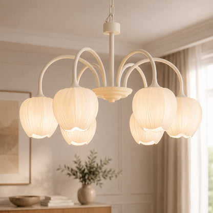 Glass Chandelier Adjustable Hanging LED Light Fixture