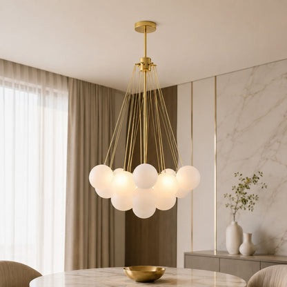 Bubble Glass Chandelier Adjustable Hanging LED