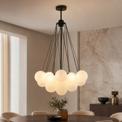 Bubble Glass Chandelier Adjustable Hanging LED