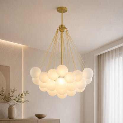Bubble Glass Chandelier Adjustable Hanging LED