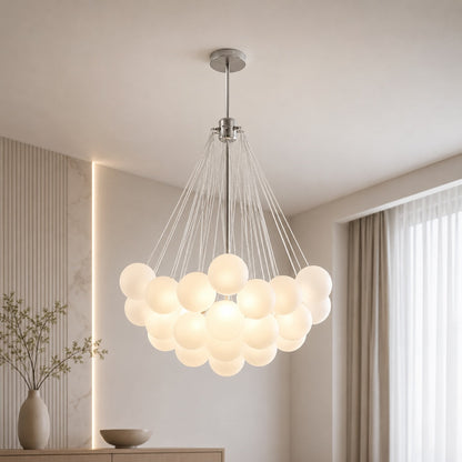 Bubble Glass Chandelier Adjustable Hanging LED