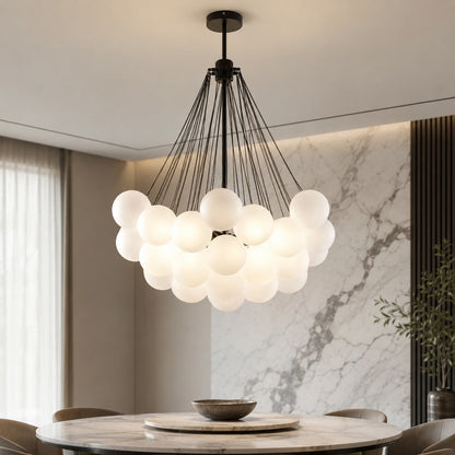 Bubble Glass Chandelier Adjustable Hanging LED