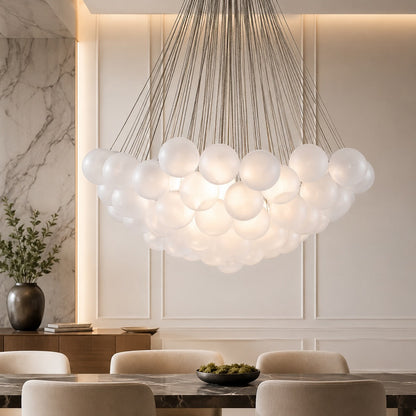 Bubble Glass Chandelier Adjustable Hanging LED