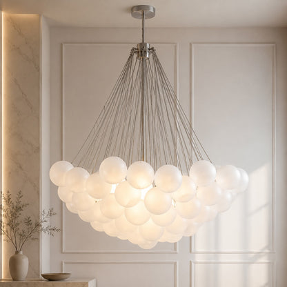 Bubble Glass Chandelier Adjustable Hanging LED