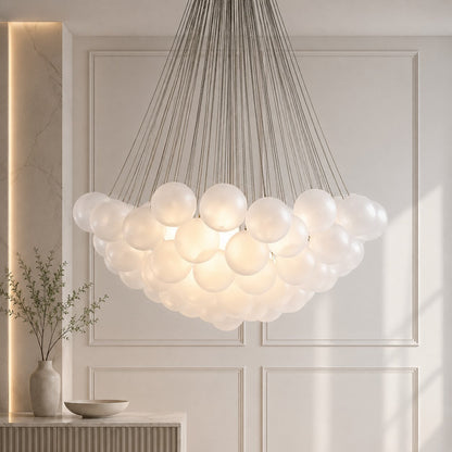 Bubble Glass Chandelier Adjustable Hanging LED