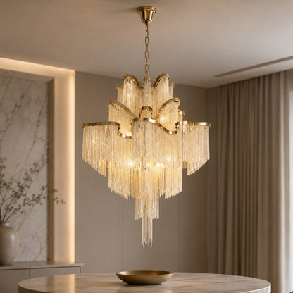 Metal Chandelier Hanging Fixture E14 Socket LED Light