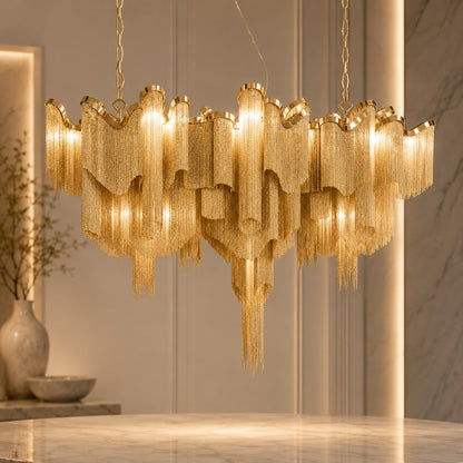 Metal Chandelier Hanging Fixture E14 Socket LED Light