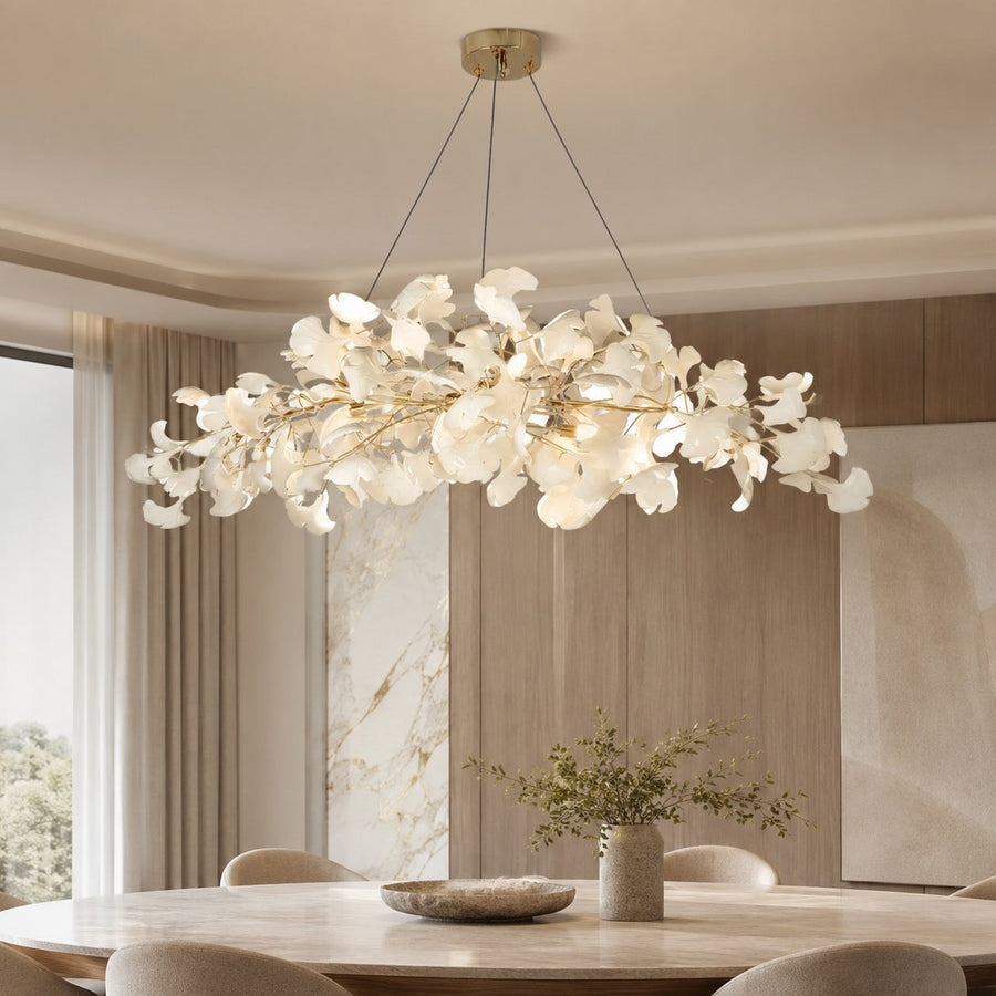 Plume Metal Chandelier Glass Shade 3-Light LED