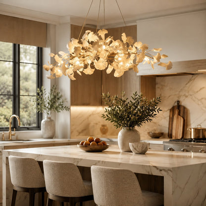 Plume Metal Chandelier Glass Shade 3-Light LED