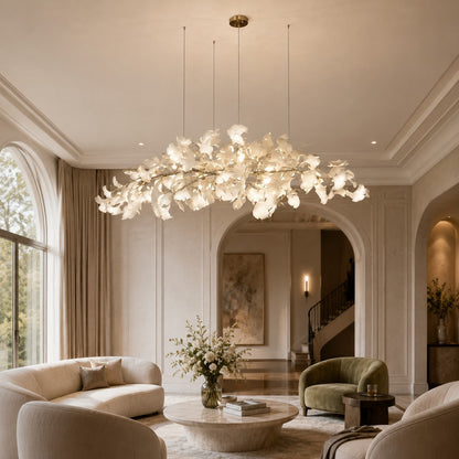 Plume Metal Chandelier Glass Shade 3-Light LED