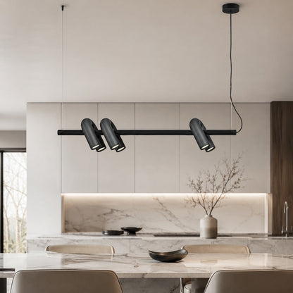 Dimmable Glass Shade Pendant Light Metal Frame Kitchen