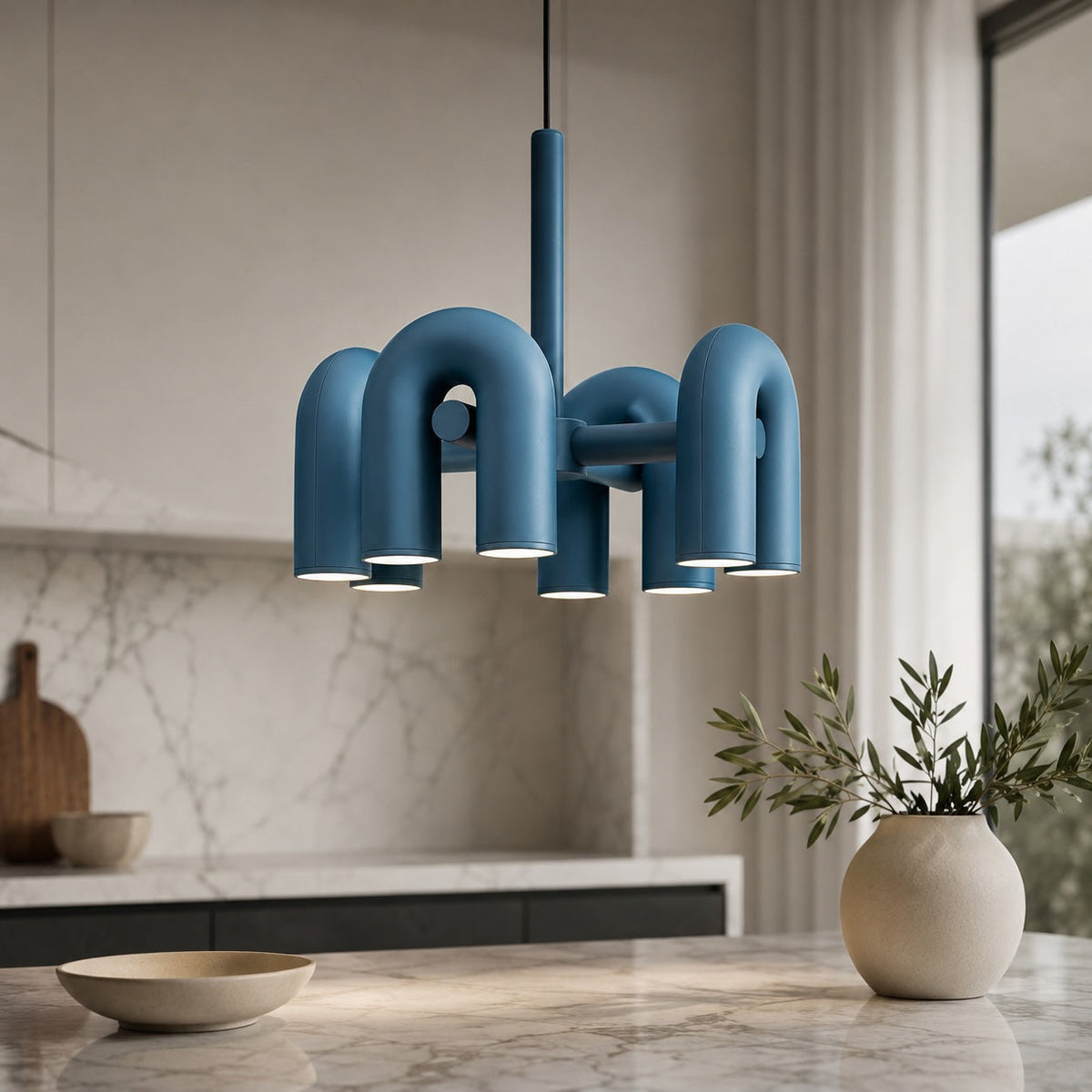 Dimmable Glass Shade Pendant Light Metal Frame Kitchen