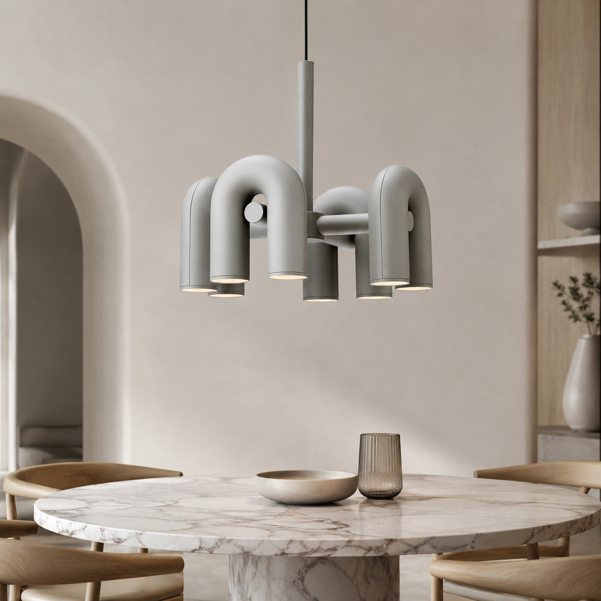 Dimmable Glass Shade Pendant Light Metal Frame Kitchen