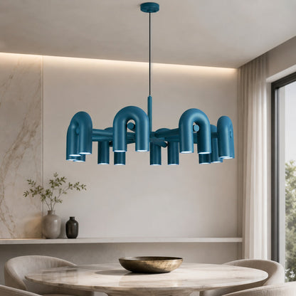 Dimmable Glass Shade Pendant Light Metal Frame Kitchen