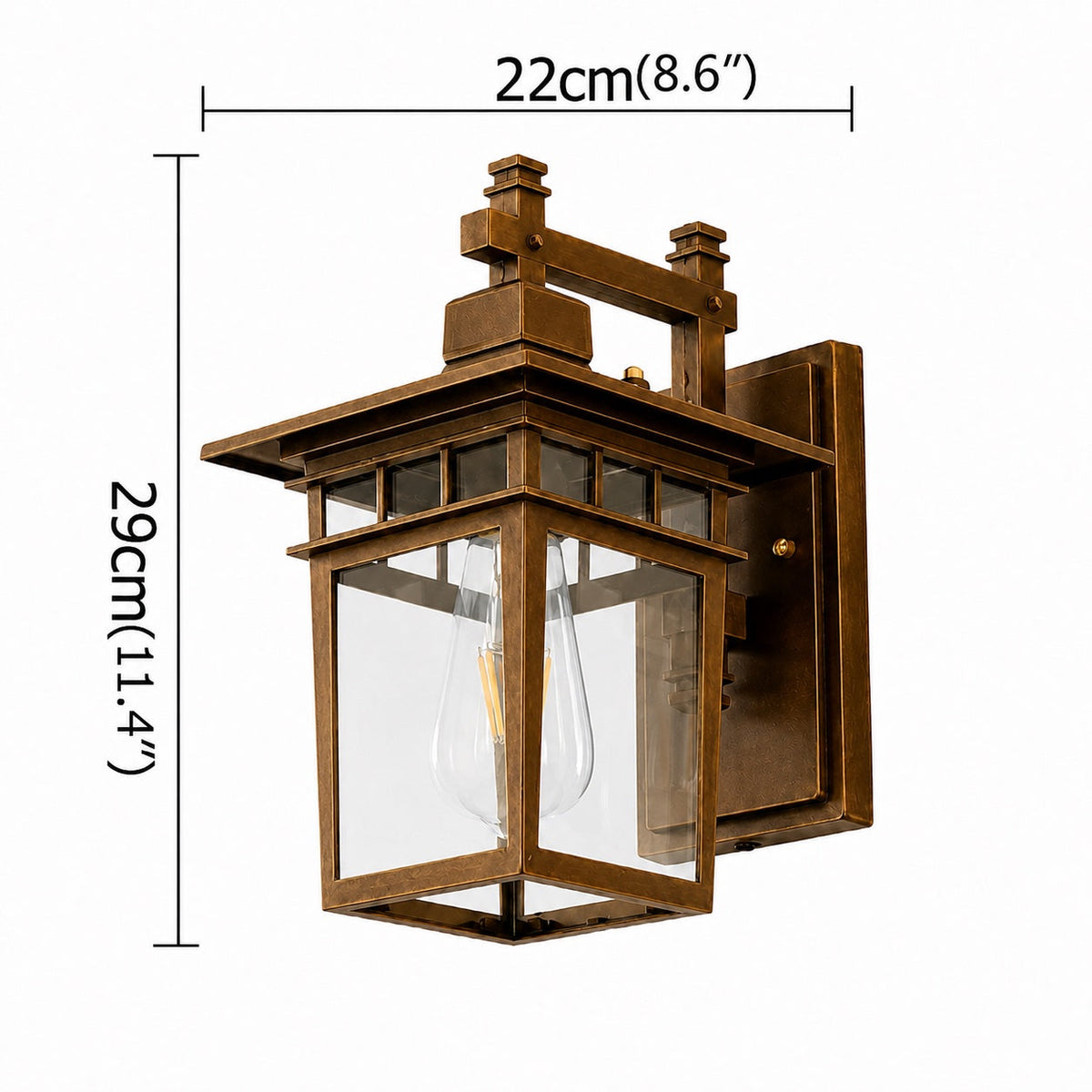 Classical Retro Outdoor Wall Light Sconce Waterproof Aluminum Glass E27 Bulb for Aisle Patio