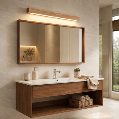 Wood Linear LED Wall Light Downlight or Up & Down 60–120cm Dimmable