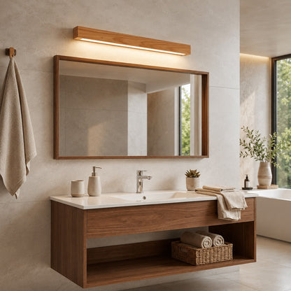 Wood Linear LED Wall Light Downlight or Up & Down 60–120cm Dimmable