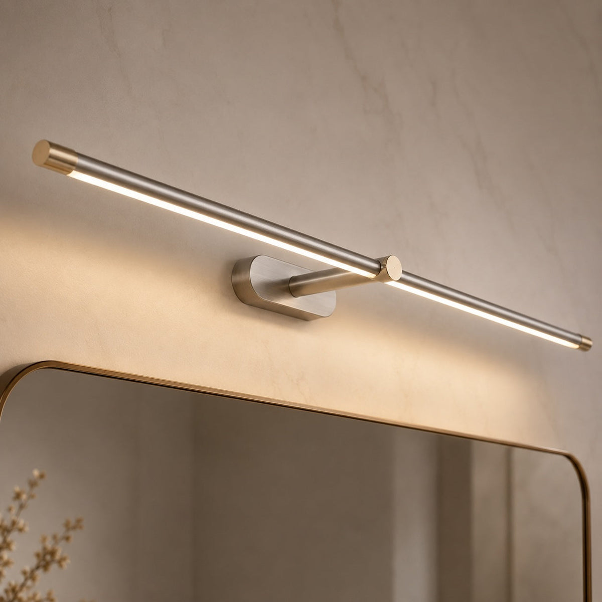 Minimalist Linear LED Vanity Wall Light IP44 69–127cm Gold, Black or Nickel