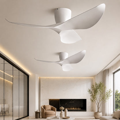 Wood-Look Blade Low Profile DC Ceiling Fan without Light 6 Speed 96 or 132 cm