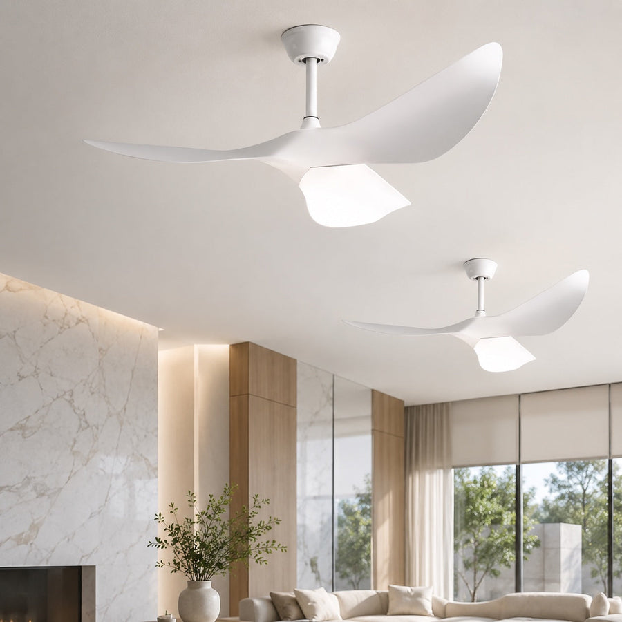Dual Downrod Quiet DC Ceiling Fan 6 Speed Reversible without Light 96 or 132 cm