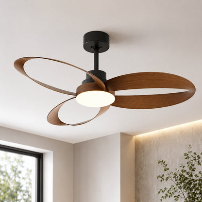 Sculpted Blade DC Ceiling Fan with CRI 90 LED Light 6 Speed Remote 106 or 132 cm