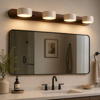 Rustic Wood & Stone Bathroom Vanity Light 2, 3 or 4 Light