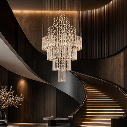 K9 Crystal Raindrop Chandelier Chrome Adjustable LED