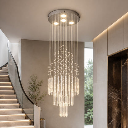 K9 Crystal Raindrop Chandelier Chrome Adjustable LED