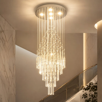 K9 Crystal Raindrop Chandelier Chrome Adjustable LED