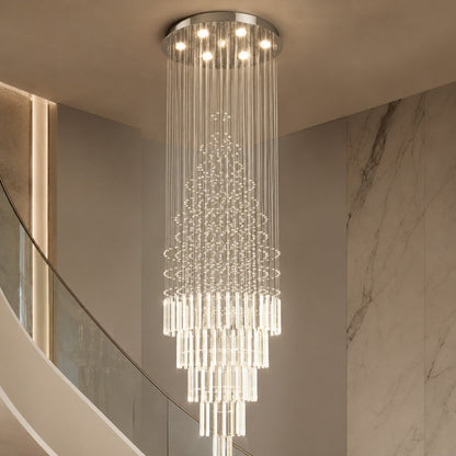 K9 Crystal Raindrop Chandelier Chrome Adjustable LED