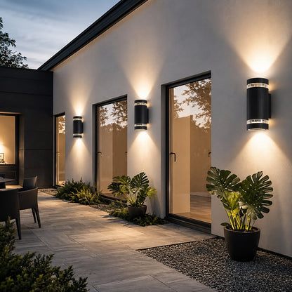 Modern Up Down Outdoor Wall Light Sconce Waterproof Aluminum LED 12W Warm White 3000K