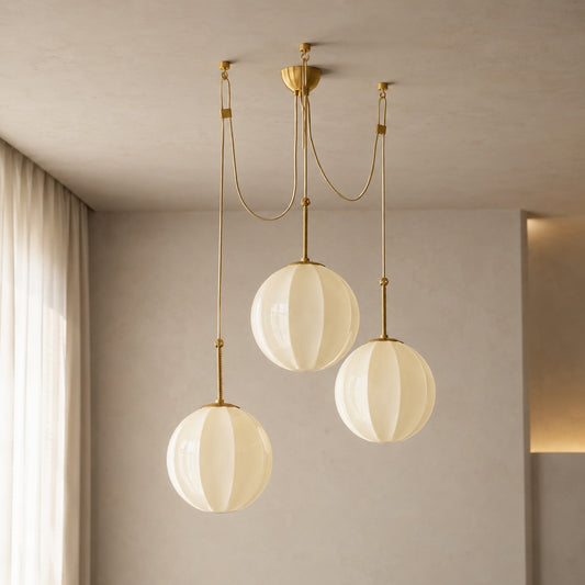 Antique Brass Chandelier Hanging LED Light Fixture