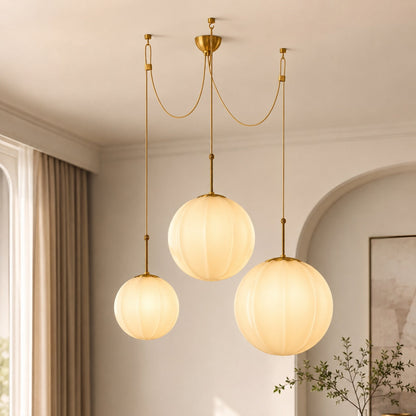 Antique Brass Chandelier Hanging LED Light Fixture