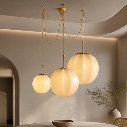 Antique Brass Chandelier Hanging LED Light Fixture