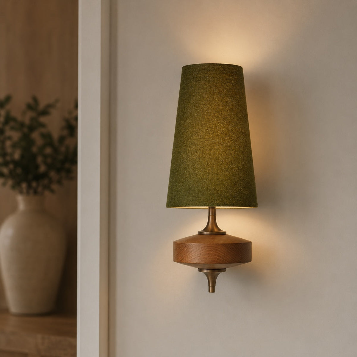 Walnut Metal Wall Sconce Adjustable LED Reading Light