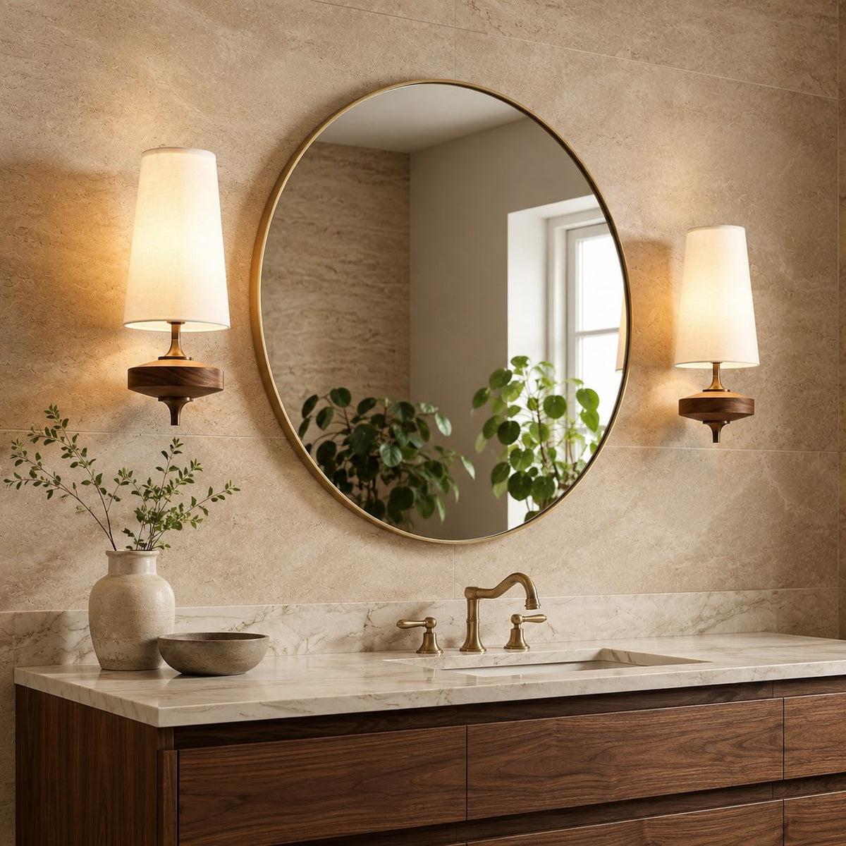 Walnut Metal Wall Sconce Adjustable LED Reading Light