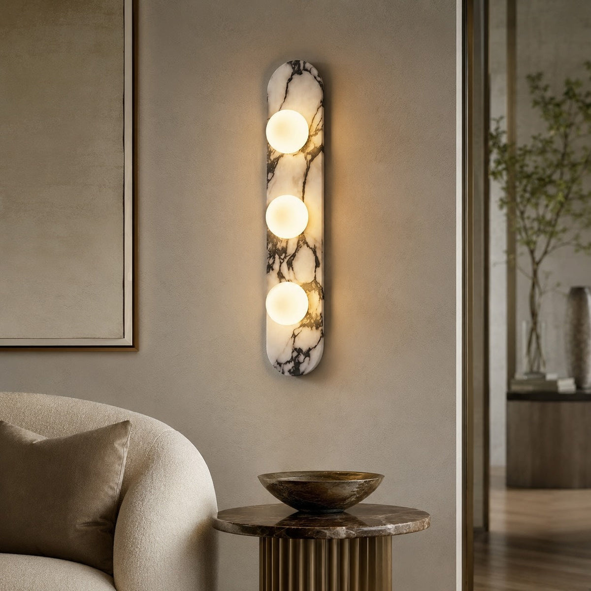 Marble Wall Sconce Adjustable LED Warm Wall Light