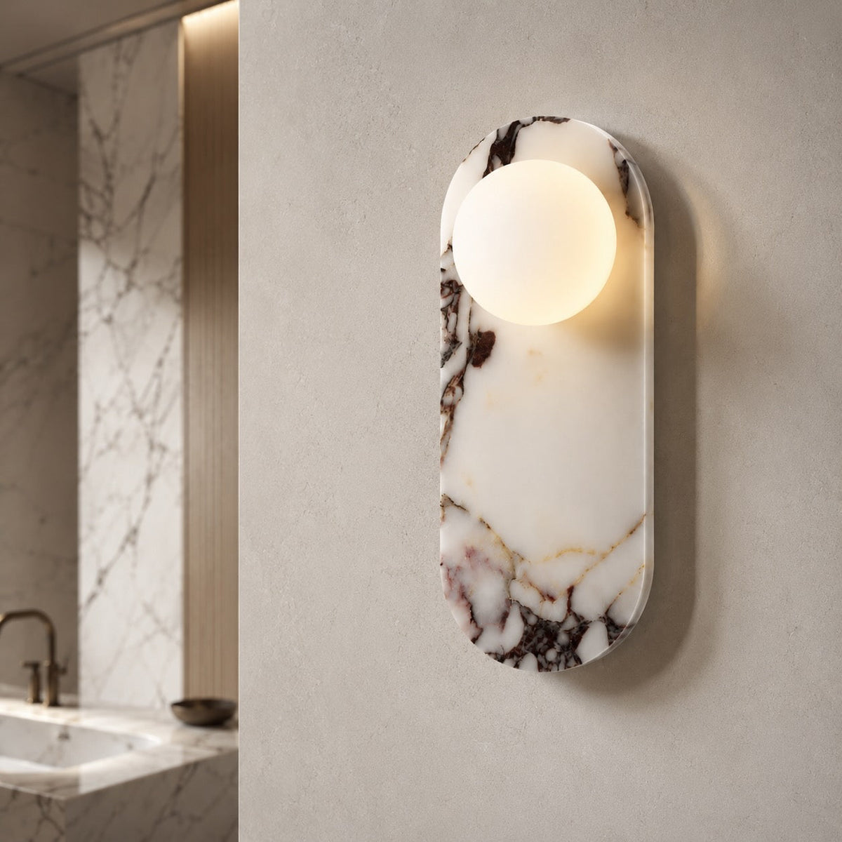 Marble Wall Sconce Adjustable LED Warm Wall Light