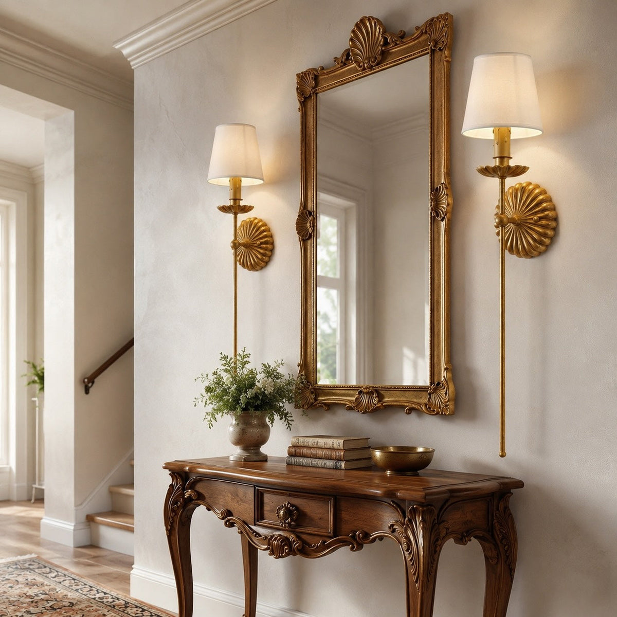 Antique Gold Wall Light Adjustable Metal LED Fixture
