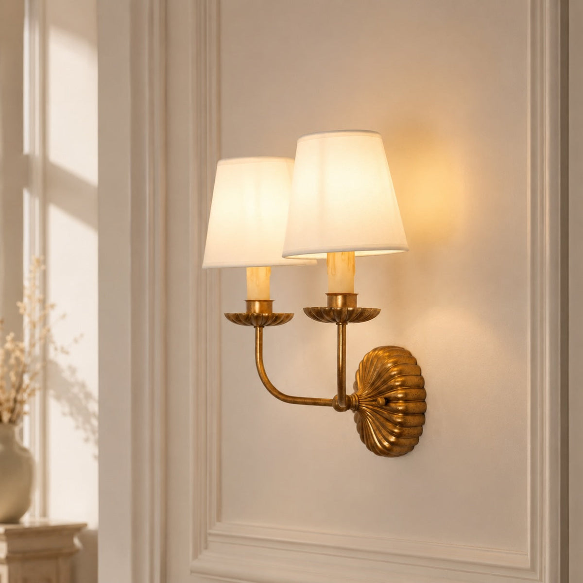 Antique Gold Wall Light Adjustable Metal LED Fixture