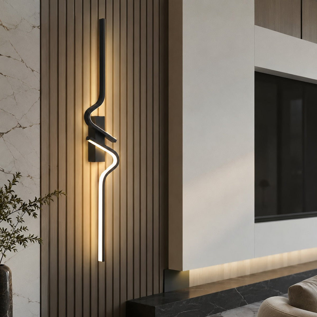 Curved Metal Wall Sconce Adjustable LED Wall Light