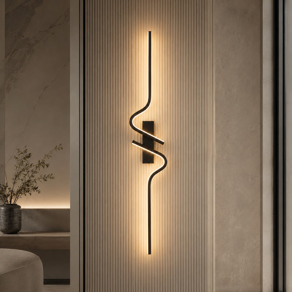 Curved Metal Wall Sconce Adjustable LED Wall Light
