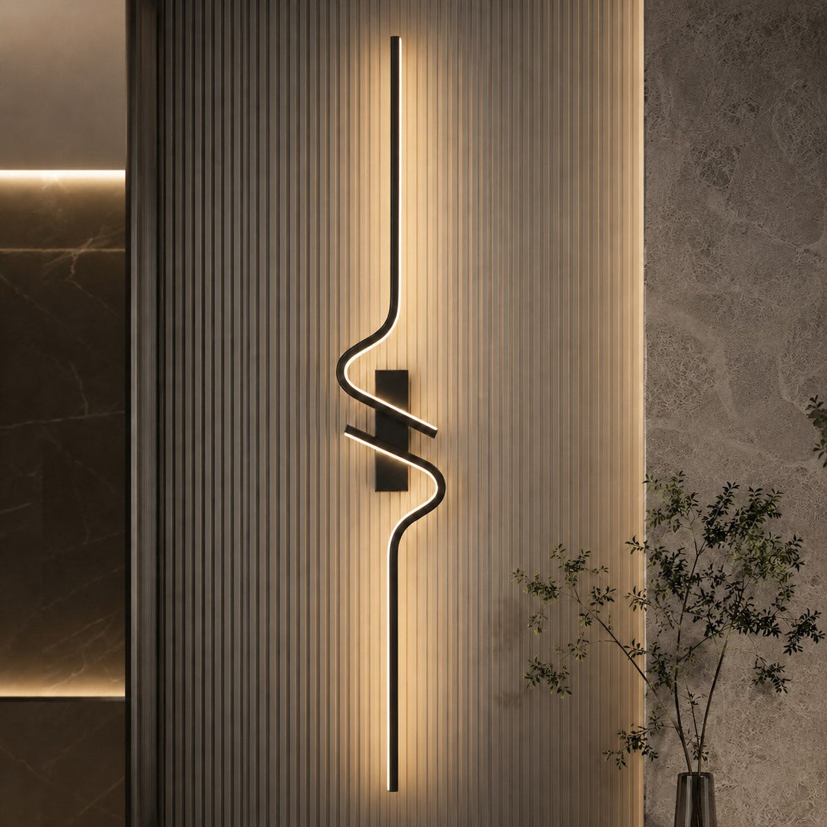 Curved Metal Wall Sconce Adjustable LED Wall Light