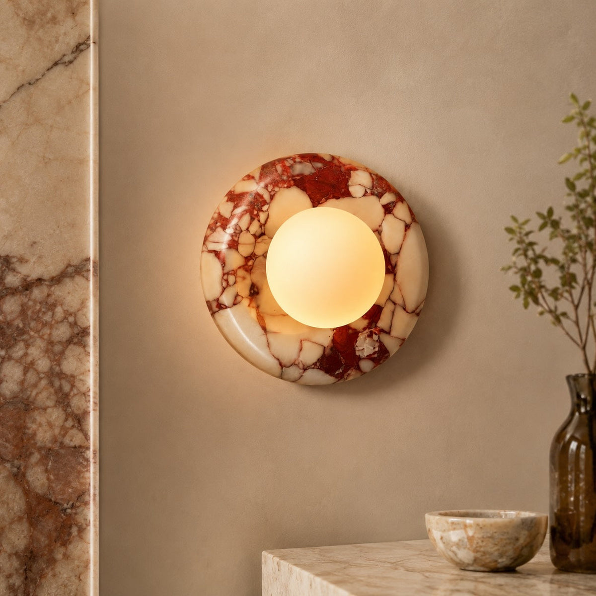 Onyx Stone Wall Sconce LED Lighting Fixture Warm